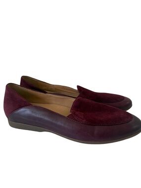 Dansko Lace Slip On Leather Suede Loafer Shoes Womens Size 41 10.5 11 Wine